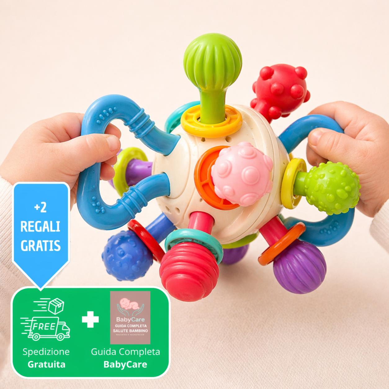 Baby Montessori™ - Sonaglio Sensoriale per Neonati (0+ Mesi)